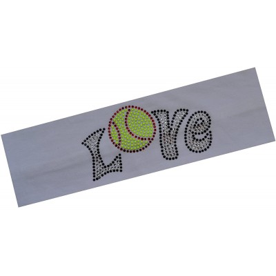 Headbands Softball Team Gift Love Softball Rhinestone Cotton Stretch Headband for Girls Teens and Adults - White - CC11TL64Y5...