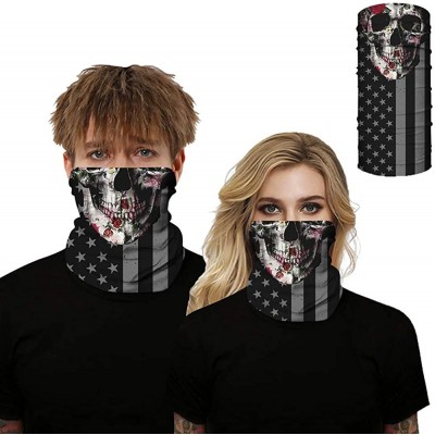 Balaclavas Face Mask Seamless Rave Bandana Dust Wind UV Protection Neck Gaiter Mask Headwear - Flag Skull - C31982G7I0O $12.10