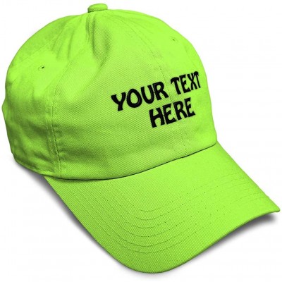 Baseball Caps Soft Baseball Cap Custom Personalized Text Cotton Dad Hats for Men & Women - Lime - CR18DM8WSOK $19.50
