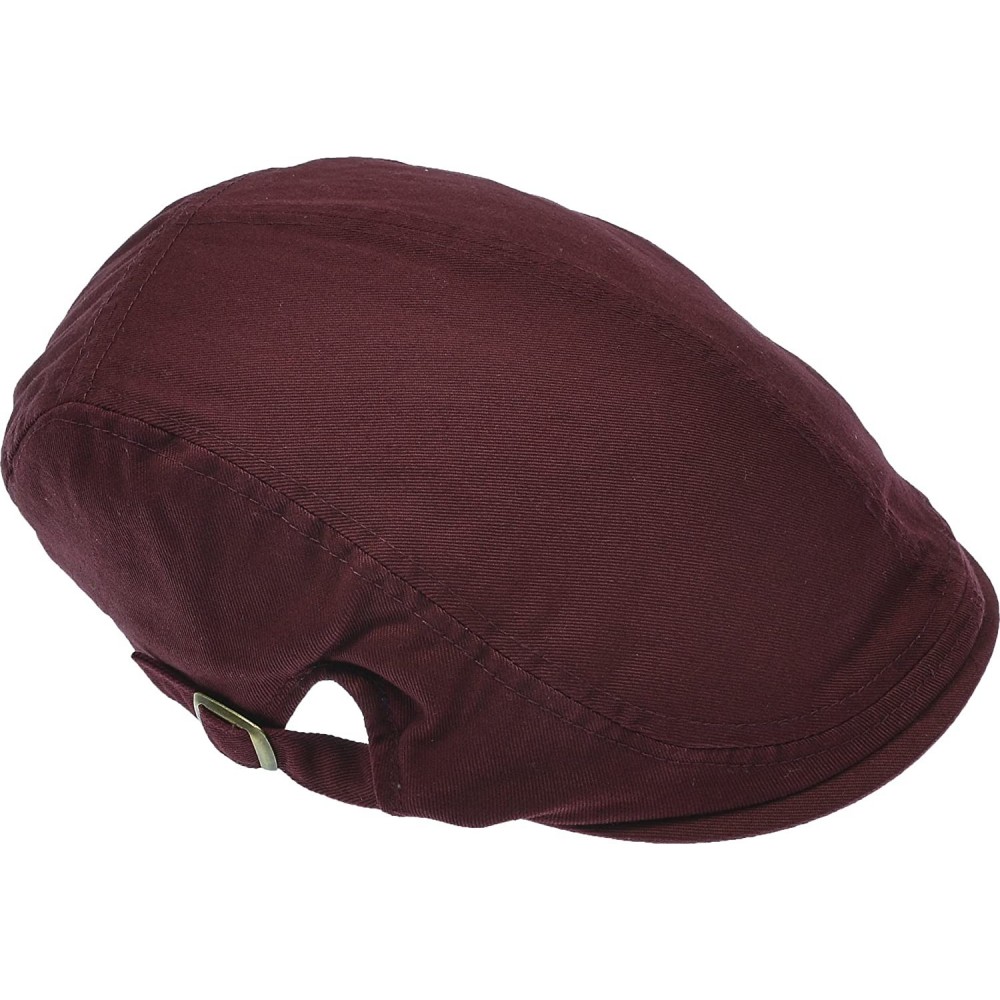 Newsboy Caps Newsboy Hat Denim Gatsby Cap Ivy Flat Driving Cotton Cabbie - Burgundy - C61822H9M5G $13.78