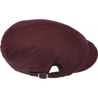 Newsboy Caps Newsboy Hat Denim Gatsby Cap Ivy Flat Driving Cotton Cabbie - Burgundy - C61822H9M5G $13.78