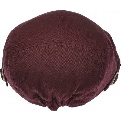 Newsboy Caps Newsboy Hat Denim Gatsby Cap Ivy Flat Driving Cotton Cabbie - Burgundy - C61822H9M5G $13.78