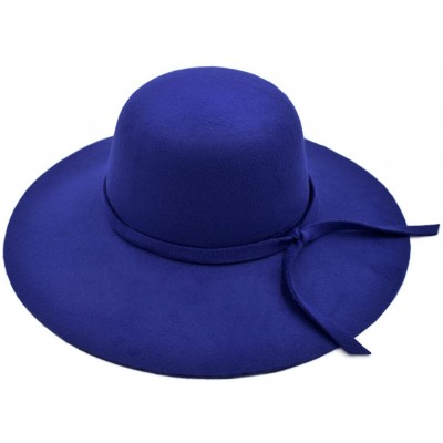 Sun Hats Women's Premium Felt Wide Brim Floppy Hat - Blue - C1186I5TYH0 $8.69