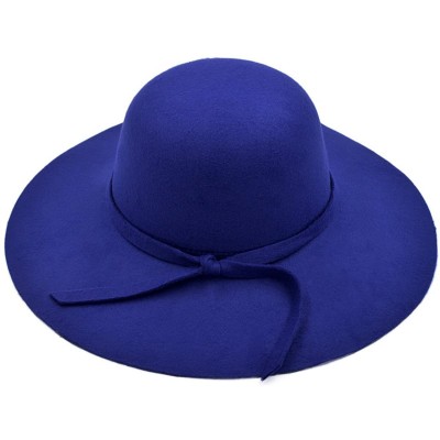 Sun Hats Women's Premium Felt Wide Brim Floppy Hat - Blue - C1186I5TYH0 $8.69