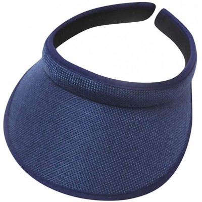 Visors Ultralight Visor with Twill- Moisture Wicking and Reflective Sports Visor- Multiple Colors - Navy - C118SUXTHHA $18.68
