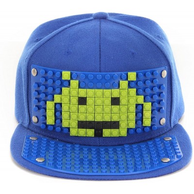 Baseball Caps Bricky Blocks Video Game Snapback Kit Blue - CL184XMM0K7 $14.47