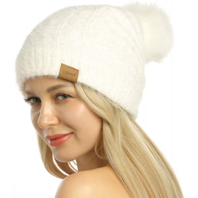 Skullies & Beanies Womens Slouchy Chenille Detachable - Ivory-a - CG18WXH4ZK4 $8.67