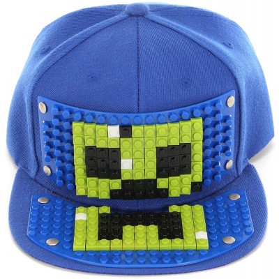 Baseball Caps Bricky Blocks Video Game Snapback Kit Blue - CL184XMM0K7 $14.47