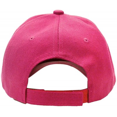 Baseball Caps Wholesale 12-Pack Baseball Cap Adjustable Size Plain Blank Solid Color - Hot Pink - CX1965E7SW5 $19.46