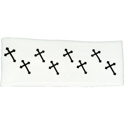 Headbands Cross Headband - White-Black - CS11K8V7H09 $13.52