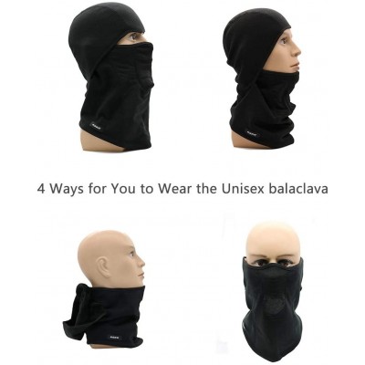 Balaclavas Winter Balaclava Windproof Fleece Thermal Full Face Neck Warmer Ski Mask Motorcycle Cycling for Men Women - Black ...
