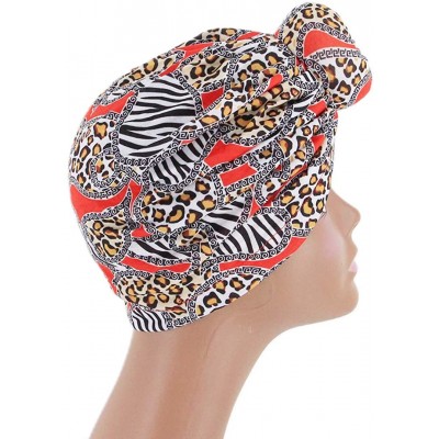 Skullies & Beanies Women's African Flower Pattern Shower Cap Boho Style Bath Hat Wide Band Sleep Headwear Bonnets for Women/G...