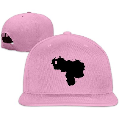 Baseball Caps Venezuela Map Snapback Hat Adjustable Solid Flat Bill Baseball Caps Mens - Pink - CE196XQMO9H $26.00