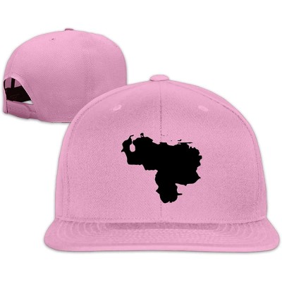 Baseball Caps Venezuela Map Snapback Hat Adjustable Solid Flat Bill Baseball Caps Mens - Pink - CE196XQMO9H $15.46