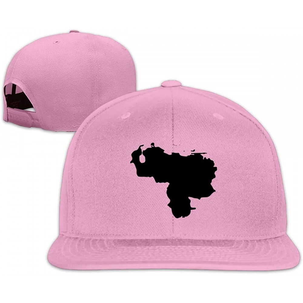 Baseball Caps Venezuela Map Snapback Hat Adjustable Solid Flat Bill Baseball Caps Mens - Pink - CE196XQMO9H $15.46