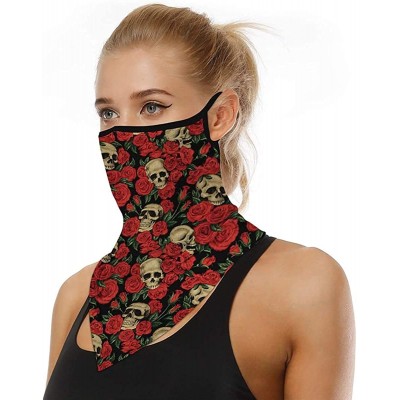 Balaclavas Women/Men Scarf Outdoor Headwear Bandana Sports Tube UV Face Mask for Workout Yoga Running - Red Skull1 - CG199D2L...