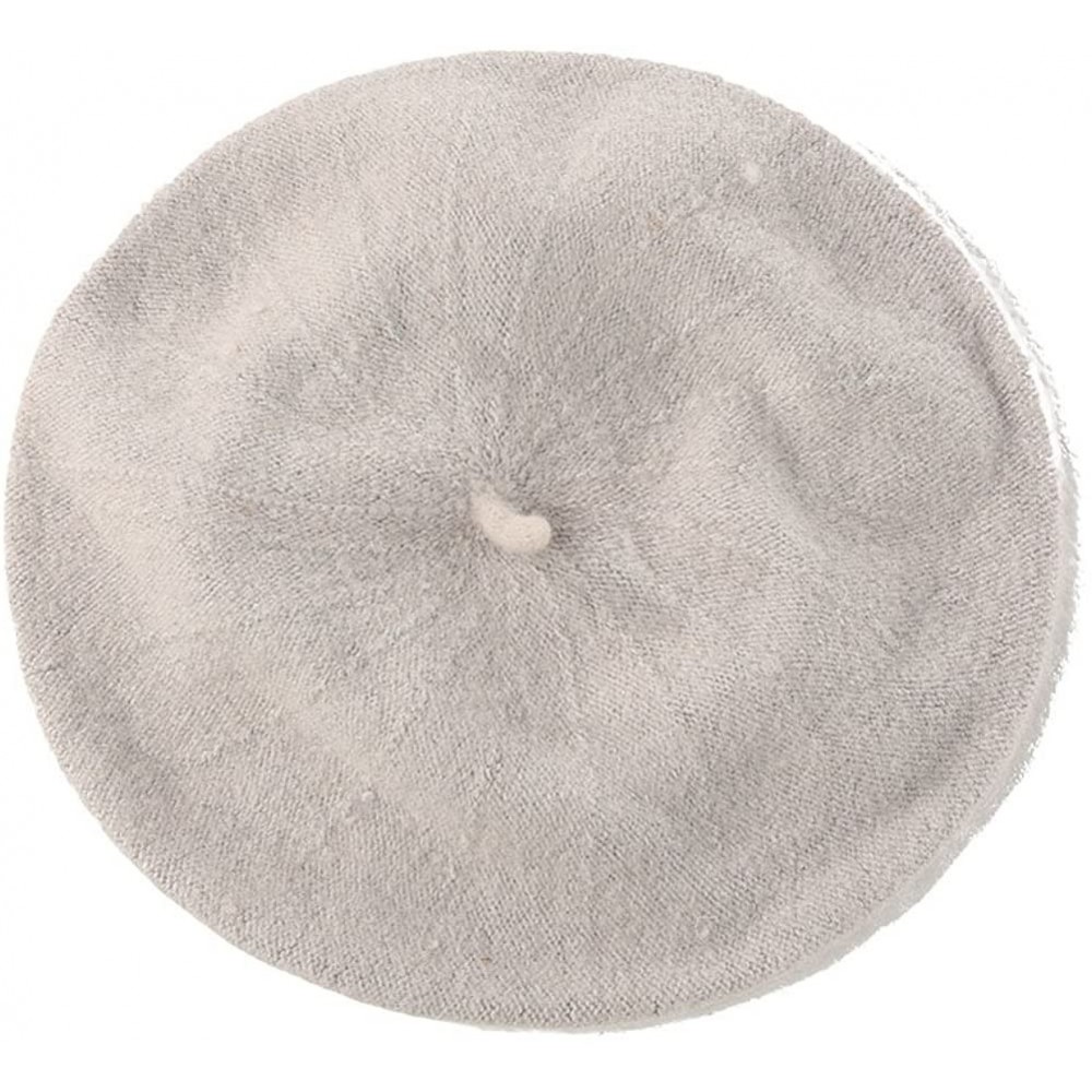 Skullies & Beanies Girl Solid Color Warm Winter Beret French artist Beanie Hat Ski Cap - Grey - CY1896L35OM $18.54