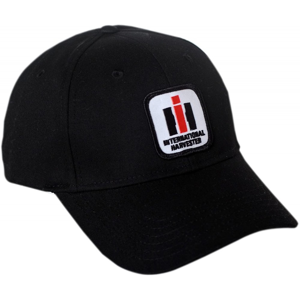 Baseball Caps Productions International Harvester IH Logo Hat- Solid Black - CD12CDFF3NP $17.25