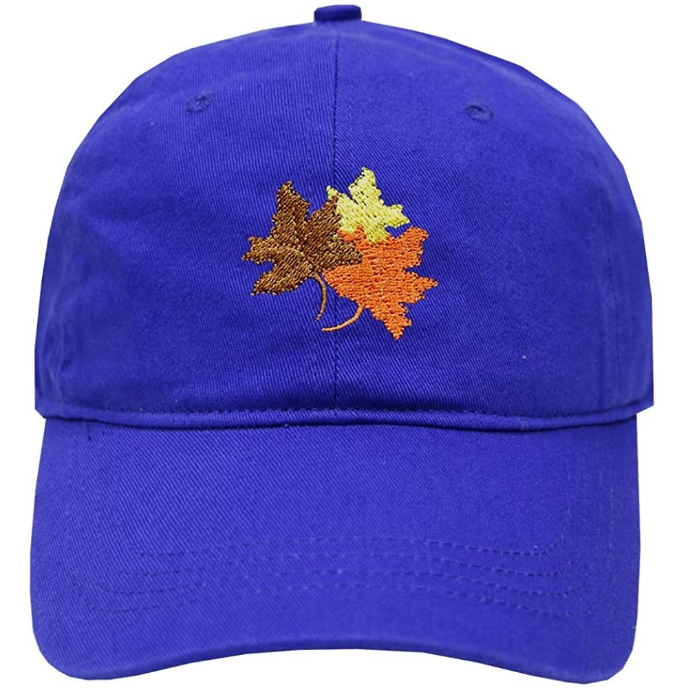 Baseball Caps Fall Leaves Cotton Baseball Dad Caps - Multi Colors - Royal - CB18IZ4HKER $14.49