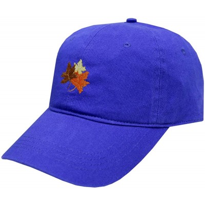 Baseball Caps Fall Leaves Cotton Baseball Dad Caps - Multi Colors - Royal - CB18IZ4HKER $14.49