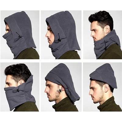 Skullies & Beanies Motorcycle Fleece Neck Hat Winter Ski Full Face Mask Cover Cap - Dark Gray - CL11PI6PNTV $16.37