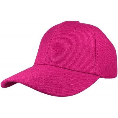 Baseball Caps Plain Baseball Cap Adjustable Back Strap 3 PC - Hot Pink - CD18Z6OA0T5 $11.09