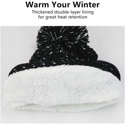 Skullies & Beanies Women Hat Scarf Set Winter Pom Knit Hat Scarves with Pocket Gloves Womens Beanie Hat Fleece Thick Soft War...