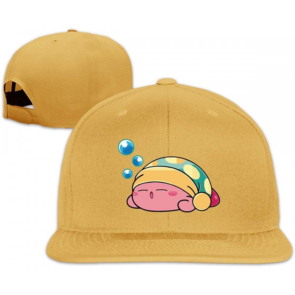 Baseball Caps Funny Cute Sleeping Kirby Unisex Hip-Hop Korea Fashion Adjustable Moss Green Baseball Cap - Yellow - CB18M4ET6K...