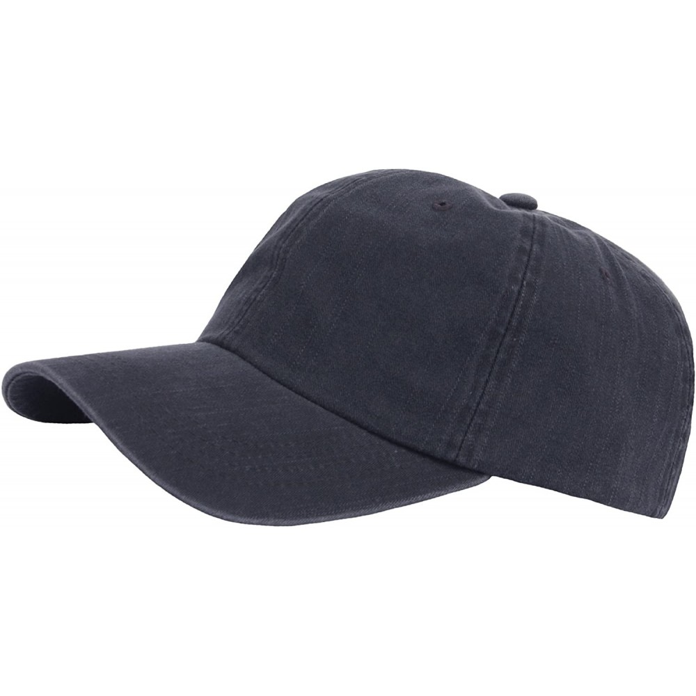 Baseball Caps Vintage Denim Washing Plus Size XL XXL Big Army Cap Baseball Hat Truckers - Black - C5187OAY4O0 $27.57