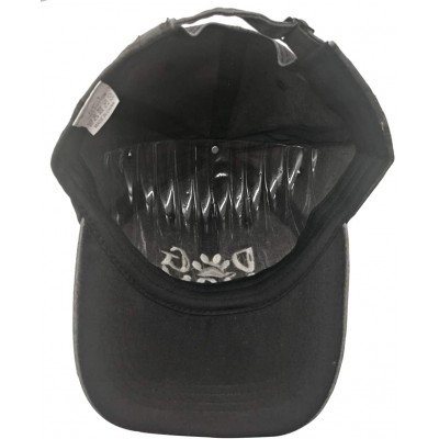 Baseball Caps Unisex Dog Mom Vintage Jeans Adjustable Baseball Cap Cotton Denim Dad Hat - Embroidered Black - CM18TUAON6U $13.83