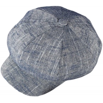 Newsboy Caps Womens Lightweight Cotton Linen Newsboy Cabbie Hat Cap - Navy - C312MX0KV9F $14.73