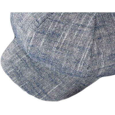 Newsboy Caps Womens Lightweight Cotton Linen Newsboy Cabbie Hat Cap - Navy - C312MX0KV9F $14.73