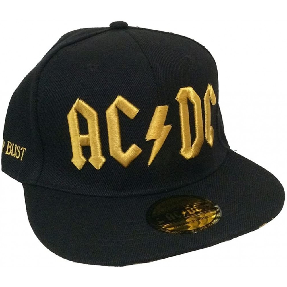 Baseball Caps AC/DC Rock Or Bust Embroidered Black Baseball Hat Cap - CK184TDYK77 $24.27