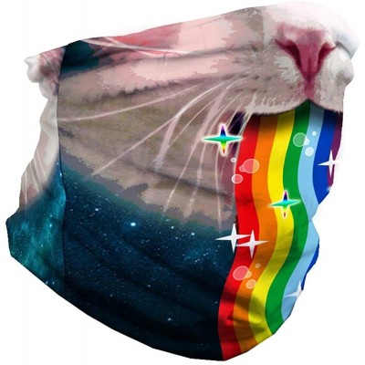 Balaclavas Bandanas Balaclava Neck Gaiter with Carbon Filter- UV Protection Face Cover for Hot Summer - Rainbow Cat - C8198GX...