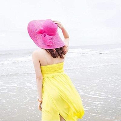 Sun Hats Adjustable Floppy Summer Foldable Fedora - Royal Blue - CQ197CUD4RW $8.76