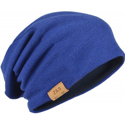 Skullies & Beanies Slouch Beanie Hat for Men Women Summer Winter B010 - Soild-royal Blue - C212K5THS9D $28.16