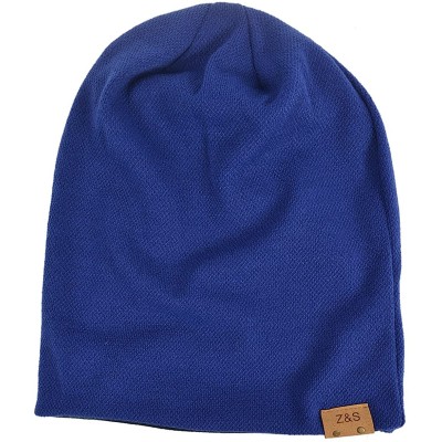 Skullies & Beanies Slouch Beanie Hat for Men Women Summer Winter B010 - Soild-royal Blue - C212K5THS9D $17.46