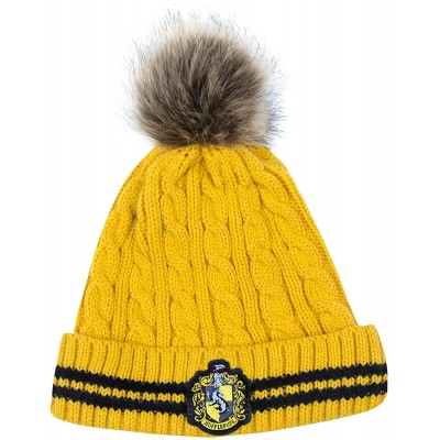 Skullies & Beanies Harry Potter Beanie Hat Knit Cap - Official - Pompom Hufflepuff - CY18CILWCQD $9.27