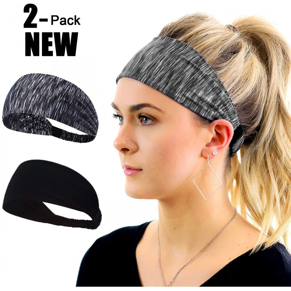 Headbands Headband Sweatband Headscarf Hairband - 2-Black Headband - CB187EDGEH0 $10.19