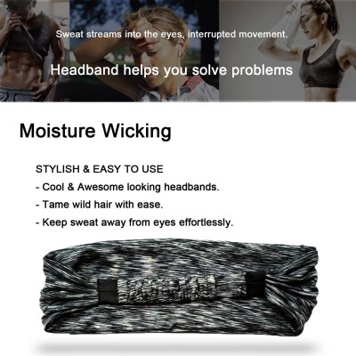 Headbands Headband Sweatband Headscarf Hairband - 2-Black Headband - CB187EDGEH0 $10.19