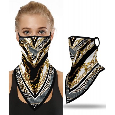 Balaclavas Fashion Bandanas 100% Cotton Paisley Print Head Wrap Scarf Wristband - Gold - CH198GX7ZXG $12.52