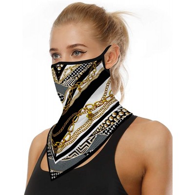 Balaclavas Fashion Bandanas 100% Cotton Paisley Print Head Wrap Scarf Wristband - Gold - CH198GX7ZXG $12.52