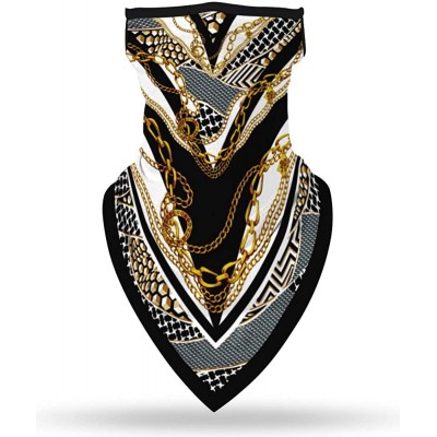 Balaclavas Fashion Bandanas 100% Cotton Paisley Print Head Wrap Scarf Wristband - Gold - CH198GX7ZXG $12.52
