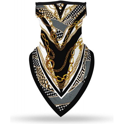 Balaclavas Fashion Bandanas 100% Cotton Paisley Print Head Wrap Scarf Wristband - Gold - CH198GX7ZXG $12.52