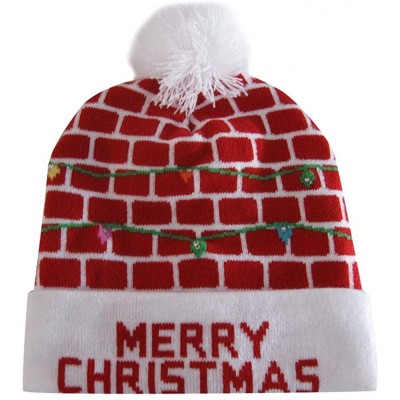 Baseball Caps FarJing Ugly LED Christmas Hat-Unisex Novelty Colorful Light-up Stylish Knitted Sweater Xmas Party Beanie Cap -...