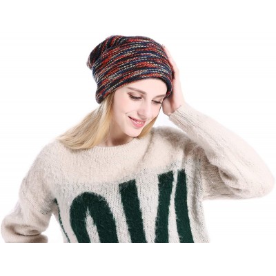 Skullies & Beanies Beanie Hat for Women Slouchy Winter Warm Hats Knit Thick Skull Cap - Et-m045-rd - CN18YZ4OAH9 $12.83