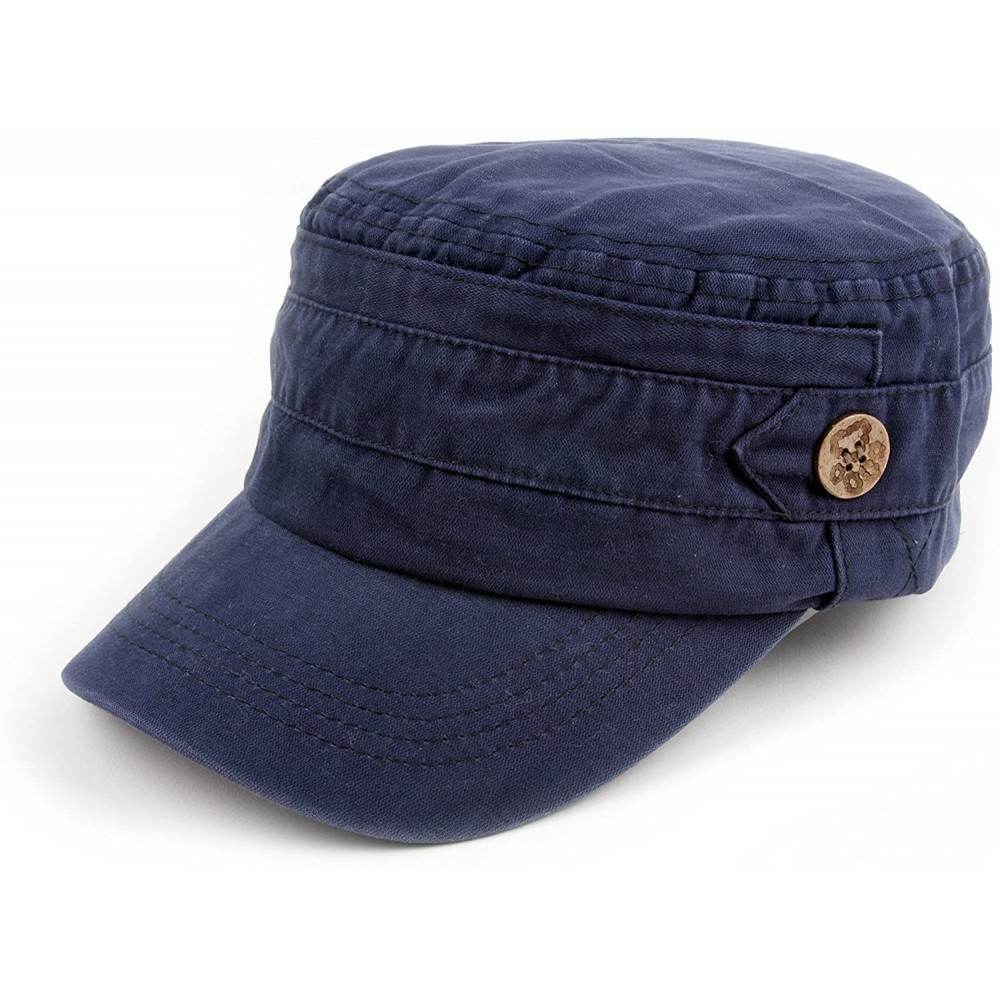 Baseball Caps Unisex 100% Cotton Washable Cadet Cap 176HC - Blue - CZ11NZHC2GR $9.71