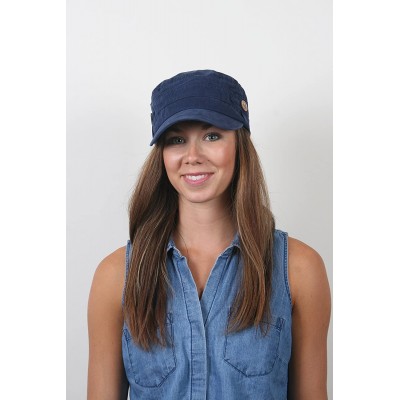 Baseball Caps Unisex 100% Cotton Washable Cadet Cap 176HC - Blue - CZ11NZHC2GR $9.71