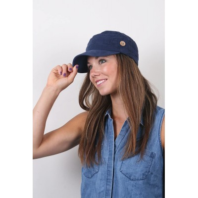 Baseball Caps Unisex 100% Cotton Washable Cadet Cap 176HC - Blue - CZ11NZHC2GR $9.71