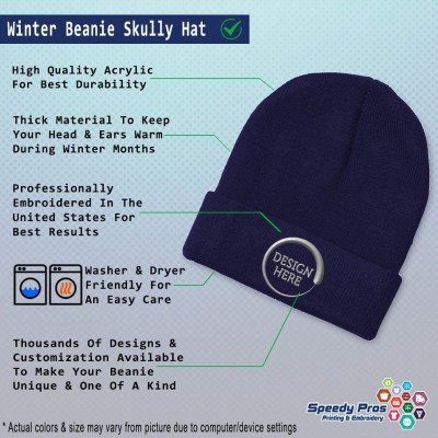 Skullies & Beanies Custom Beanie for Men & Women Treble Clef Embroidery Acrylic Skull Cap Hat - Navy - CQ18ZS39QC9 $15.94